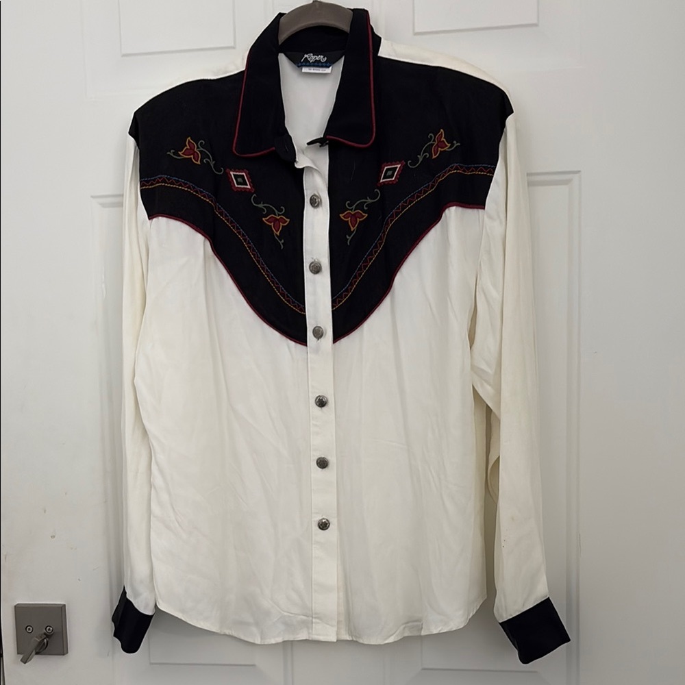 Roper Western Shirt - Black and White